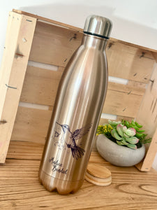 Gourde isotherme 350 / 500 / 750 / 1000 ML PERSONNALISABLE (Bright Champagne)-#moi Colibri