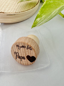 Petit défaut : Bouchon en bois "Bonne fête Papa"