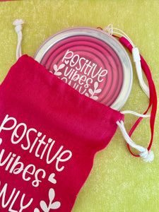 PACK Clap/Cup POSITIVE VIBES ONLY - Rose foncé