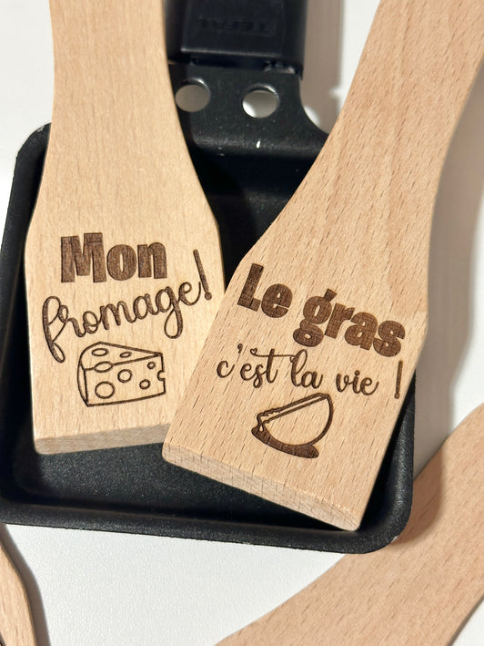 Spatule pour raclette à personnaliser avec humour