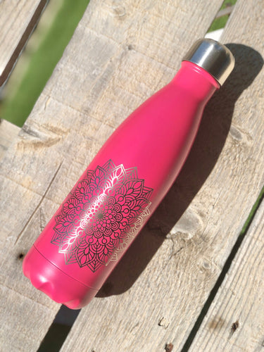 Gourde isotherme 500 ML PERSONNALISABLE (Satin Hot Pink)-#moi Colibri