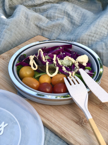 PANSYFEN Bols à Vaisselle Pliables Avec Couvercle Silicone Bol De Camping Portable 3PCS Bol à Salade Portable Pour Cuisine Camping En Plein Air De Randonnée(Vert